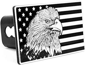 img 3 attached to 🦅 eVerHITCH металлический крышка фаркопа с эмблемой американского флага орла - Подходит для стандартного размера 1.25 дюйма, черный и хромированный