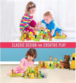 img 1 attached to 🎨 Immerse Your Kids in Creative Play with Migargle Wooden Building Blocks