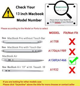 img 1 attached to 💀 Набор чехлов Se7enline для MacBook Air 13 дюймов: Чехол из мягкого материала с жестким покрытием с защитой для клавиатуры, защитная пленка для экрана - креативный дизайн черепа.