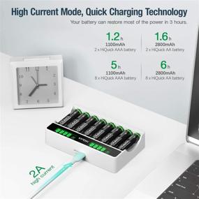 img 3 attached to 🔋 HiQuick Rechargeable AA Batteries - 2800mAh NiMH 1.2V (8-Pack) with 8-Bay Charger - Perfect for Ni-MH and Ni-CD Rechargeable Batteries