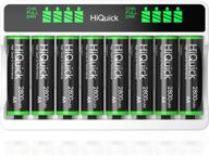 🔋 hiquick rechargeable aa batteries - 2800mah nimh 1.2v (8-pack) with 8-bay charger - perfect for ni-mh and ni-cd rechargeable batteries logo