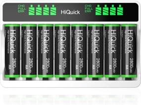 img 4 attached to 🔋 HiQuick Rechargeable AA Batteries - 2800mAh NiMH 1.2V (8-Pack) with 8-Bay Charger - Perfect for Ni-MH and Ni-CD Rechargeable Batteries