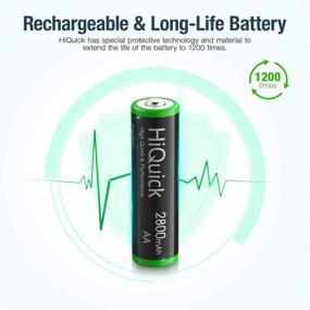 img 1 attached to 🔋 HiQuick Rechargeable AA Batteries - 2800mAh NiMH 1.2V (8-Pack) with 8-Bay Charger - Perfect for Ni-MH and Ni-CD Rechargeable Batteries