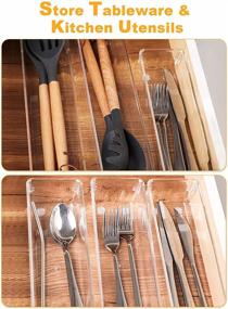 img 2 attached to SMARTAKE 16-Piece Drawer Organizers: Versatile Clear Plastic Trays for Tidy Kitchen, Office, Home & Bathroom