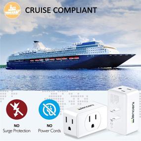 img 1 attached to 🔌 LENCENT 3-Prong to 2-Prong Adapter: Travel Power Adaptor for US to Japan, Philippines-Type A, Cruise Ship Approved - 2 Pack