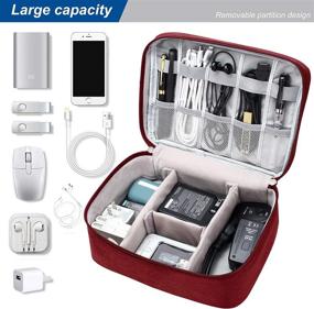 img 3 attached to Ultimate Waterproof Electronic Organizer: Travel Cable Storage Cases for Charger, Phone, USB, 🔌 SD Card, Hard Drives, Power Bank, Cords - Keep Your Electronics Safe on the Go!