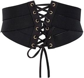 img 4 attached to 👗 YOLI Women's Elastic Waist Belt Cinch with Wide Band and Lace-up Waspie Corset