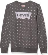 levi's boys' crewneck 👕 sweatshirt, revolver print - boys' clothing logo