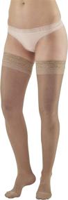 img 4 attached to 🧦 Ames Walker AW Style 4 Sheer Support 15-20mmHg Nude Thigh Highs with Comfortable Band