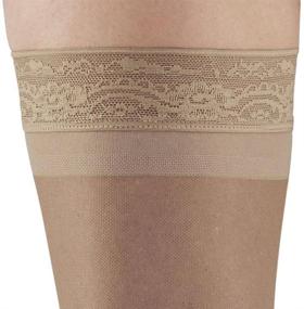 img 3 attached to 🧦 Ames Walker AW Style 4 Sheer Support 15-20mmHg Nude Thigh Highs with Comfortable Band