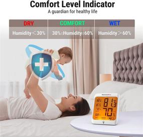 img 2 attached to 🌡️ ThermoPro TP53: Accurate Digital Hygrometer Indoor Thermometer for Home with Comfort Indicator, Max Min Records & Backlight Display