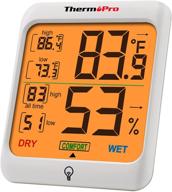 🌡️ thermopro tp53: accurate digital hygrometer indoor thermometer for home with comfort indicator, max min records & backlight display logo