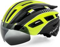 🏻 stay safe and stylish on your bike with funwict adult bike helmet - detachable magnetic goggles visor and led light for men and women logo