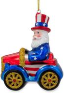 🎅 usa uncle sam santa in car glass christmas ornament by bestpysanky - perfect for holiday décor and gifts логотип