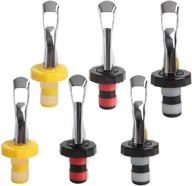 hapy shop wine stoppers: 6-piece silicone bottle stopper set for expanding manual beverage bottles, airtight seal, assorted colors logo