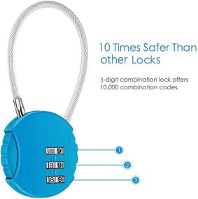 img 3 attached to 🔒 CROMLL 2 Pack Waterproof Combination Lock with 3 Digits for Gym, School Locker, Sports Locker, Fence, Toolbox, Gate, Case, Hasp Storage (Black & Blue)