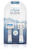 насадки для зубных щеток triple bristle replacement brush heads, продвинутый 3-х головочный дизайн, совместимы с зубной щеткой triple bristle sonic, наличие индикаторных щетинок с изменением цвета, упаковка из 2-х штук (синий) логотип