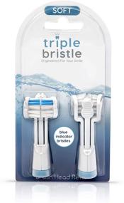 img 4 attached to 🪥 Triple Bristle Replacement Brush Heads Refills, Advanced 3-Head Design, Compatible with Triple Bristle Sonic Toothbrush, Color-Changing Indicator Bristles, 2-Pack (Blue)