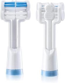 img 1 attached to 🪥 Triple Bristle Replacement Brush Heads Refills, Advanced 3-Head Design, Compatible with Triple Bristle Sonic Toothbrush, Color-Changing Indicator Bristles, 2-Pack (Blue)