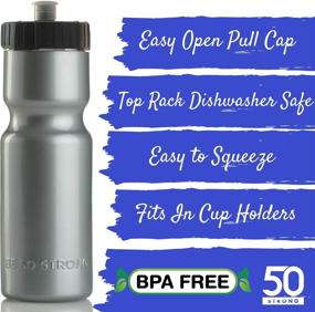 img 2 attached to 2-Pack of BPA-Free Bicycle Squeeze Bottles - 22 oz. with Durable 🚲 Plastic Holder Cage for Water, Made in USA - 50 Strong Bike Bottle Holder