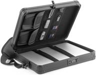 secure your tech on-the-go with vaultz locking deluxe tablet and laptop case in tactical black, vz03760 logo