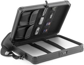 img 4 attached to Secure Your Tech On-The-Go with Vaultz Locking Deluxe Tablet and Laptop Case in Tactical Black, VZ03760