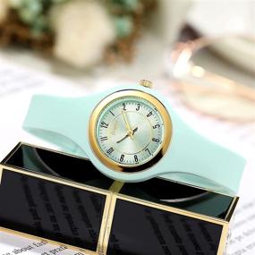 img 1 attached to ⌚ Кварцевый наручный часы с силиконовым ремешком: водонепроницаемые аналоговые часы для женщин, медсестер и детей, с игольчатой пряжкой - водостойкость 30 метров