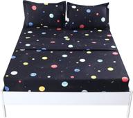 🌌 black planet bed sheet set by mag galaxy - microfiber outer space bedding sheets for boys, girls, and kids - twin size with 1 flat & 1 fitted sheet + 1 pillow sham logo