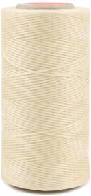 img 4 attached to Desirable Life 284 Yards 150D/3 0.8mm Flat Waxed Sewing Thread Wax Cord: Ideal for Leather, Denim, and DIY Crafts, Bracelets, Jewelry Making, Beading, Shoe and Bag Repairs - Extra Strong & Heavy Duty (Cream)