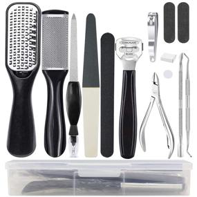 img 4 attached to 🦶 HappiWill 15-Piece Professional Pedicure Tools Set - Stainless Steel Foot File Pedicure Kit for Men and Women, Deadskin Callus Remover