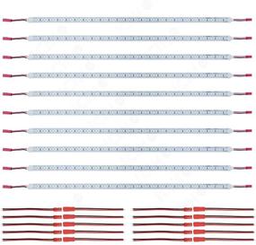 img 3 attached to 💡 ICIH (Pack of 10) Aluminum DC12V 0.7A 8W SMD2835 72LED 0.5M/20-inch Rigid Hard LED Strip Light - Ultra Bright Home Lighting in Daylight White 6000K (IH-2835-72DW)