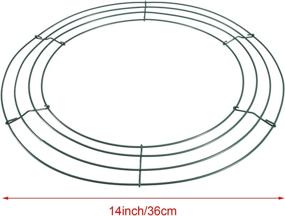 img 3 attached to 🎄 3-Pack BBTO Wire Wreath Frame Christmas Metal Round Wreath Form for Floral Arrangements Craft DIY - Holiday Wire Ring (Green, 14 Inch)