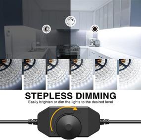 img 2 attached to 🏠 Onforu 49.2ft White LED Strip Lights: Dimmable 6000K Daylight White Tape Light for Living Room, Bedroom, Kitchen & More!