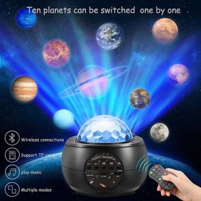 img 3 attached to 🌟 Night Light Star Projector with 10 Planets, Bluetooth Speaker, and Ocean Wave Light - Remote Control for Kids Adults, New Year & Christmas Gifts - Room & Home Décor