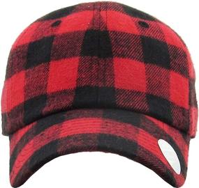 img 3 attached to KBETHOS Classic Adjustable 6 Panel Dad Hat in Lumberjack Plaid Suede Corduroy PU Melange Design for Casual Style and Soft Comfort