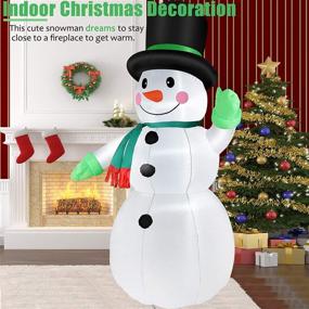 img 2 attached to 🎅 Thanger 7 FT Christmas Inflatables Snowman Outdoor Yard Decorations: LED-Lit Snowman with Black Hat, Perfect Winter Decor for Holiday Patio Lawn