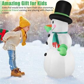 img 3 attached to 🎅 Thanger 7 FT Christmas Inflatables Snowman Outdoor Yard Decorations: LED-Lit Snowman with Black Hat, Perfect Winter Decor for Holiday Patio Lawn