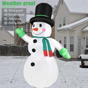 img 1 attached to 🎅 Thanger 7 FT Christmas Inflatables Snowman Outdoor Yard Decorations: LED-Lit Snowman with Black Hat, Perfect Winter Decor for Holiday Patio Lawn