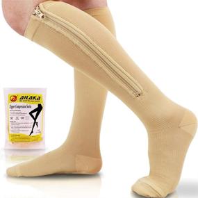 img 4 attached to 🧦 Ailaka Medical Zipper Compression Socks: Effective 15-20 mmHg Relief for Women and Men