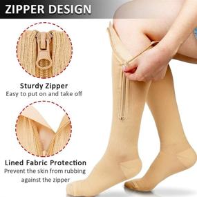 img 2 attached to 🧦 Ailaka Medical Zipper Compression Socks: Effective 15-20 mmHg Relief for Women and Men