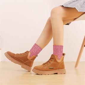 img 1 attached to Womens Wool Socks: Vintage Knit Winter Warmth - 5 Pairs for Women & Men