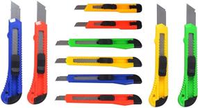 img 4 attached to 🔪 eZthings 10 Heavy-Duty Box Cutters Utility Knives with Snap-Off Blades (Assorted Knife Set)