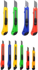 img 3 attached to 🔪 eZthings 10 Heavy-Duty Box Cutters Utility Knives with Snap-Off Blades (Assorted Knife Set)