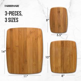 img 1 attached to 🔪 Superior Quality Farberware Bamboo Cutting Board Set - Pack of 3