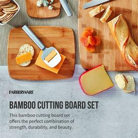 img 3 attached to 🔪 Superior Quality Farberware Bamboo Cutting Board Set - Pack of 3