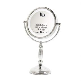 img 2 attached to 💄 DANIELLE LED Lighted Makeup Mirror - Two-Sided with Touch Activation & Dimmer, Enhanced 10X Magnification