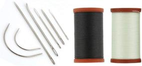 img 1 attached to Complete Upholstery Sewing Kit: 7pc Needles, 2 Coats & Clark Thread Spools, and Seam Remover Kit