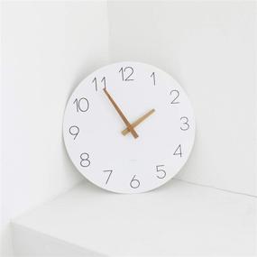 img 3 attached to 🕒 Mooas 12-Inch Wood Wall Clock, Non-Ticking Sweep Movement for Home, Living Room, Kitchen, Bedroom, Office, School, Hotel - Battery Operated Decorative Wall Clock