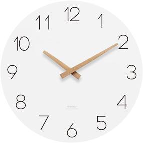 img 4 attached to 🕒 Mooas 12-Inch Wood Wall Clock, Non-Ticking Sweep Movement for Home, Living Room, Kitchen, Bedroom, Office, School, Hotel - Battery Operated Decorative Wall Clock