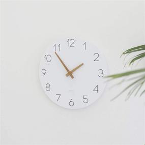 img 2 attached to 🕒 Mooas 12-Inch Wood Wall Clock, Non-Ticking Sweep Movement for Home, Living Room, Kitchen, Bedroom, Office, School, Hotel - Battery Operated Decorative Wall Clock